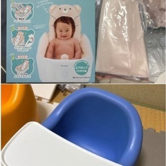 ベビー用品まとめお譲り(柵、イス、ベビーバス色々の画像