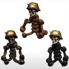 【ブラック】カッコよくてビンテージデザイン【スカル兵士 キーホルダー 】■ブラックの画像