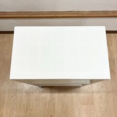 stp-3650　収納ラック　2段　44×26×72cm　プラスチック　キャスター付き　白　ホワイト　小物収納　キッチン収納　ストッカー　ラック　すき間収納の画像
