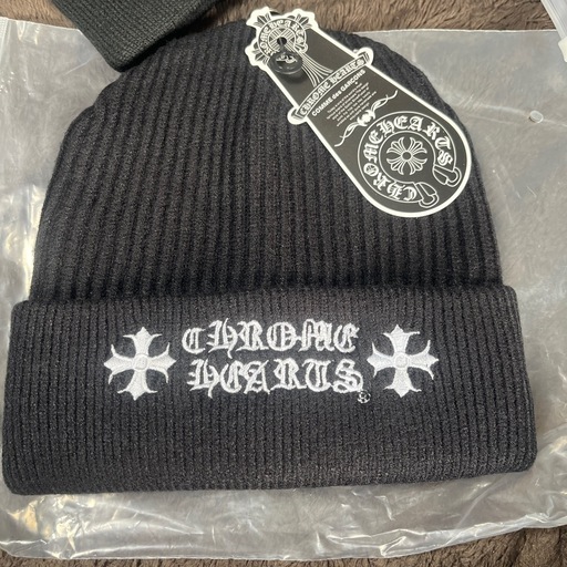 CHROME HEARTS COMME des GARCONS コラボ ニット帽 ブラック