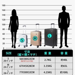 新品未使用✨️ L スーツケース キャリーケース 拡張 100L 28インチ TSA 海外旅行の画像