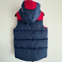 150cm ダウンベスト　男の子　コート　アウター　レッドネイビー　防寒　中綿の画像