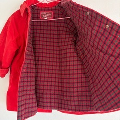 ファミリア　赤　レトロ　トレンチコート　90 子供　チェック　ジャケット　100の画像