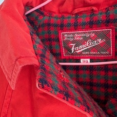 ファミリア　赤　レトロ　トレンチコート　90 子供　チェック　ジャケット　100の画像