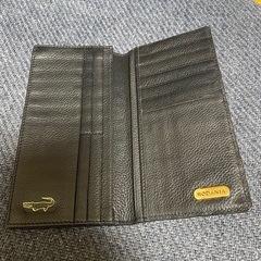 ブラック レザー 長財布の画像