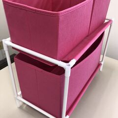 ☆【おもちゃ収納 2点セット】サンリオ 未使用ぬいぐるみ2体付き クロミ マイメロ 大容量 中古品(NF251216)546-134の画像