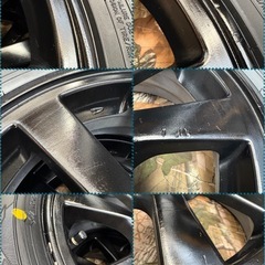 ㊶155/65R14 新品冬用タイヤと中古塗装品ホイールとナット付きの画像