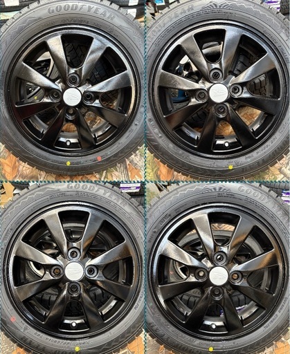 商談中」㊶155/65R14 新品冬用タイヤと中古塗装品ホイールとナット付き