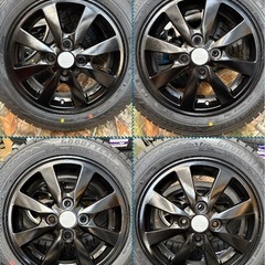 ㊶155/65R14 新品冬用タイヤと中古塗装品ホイールとナット付きの画像