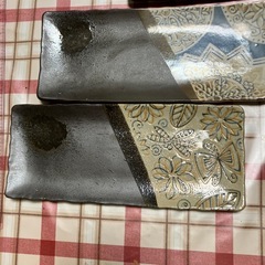 長方形のお皿五枚セットの画像