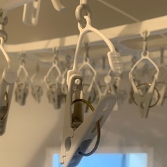 ニトリ　簡単取り込みハンガー（60ピンチライトグレー）の画像