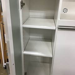 レンジ台　食器棚　キッチン収納　ホワイト　中古品の画像