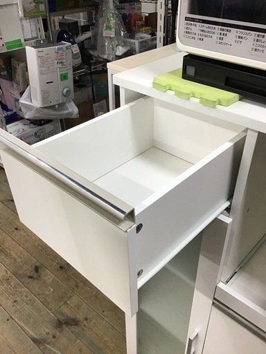 ○販売終了○レンジ台 食器棚 キッチン収納 ホワイト 中古品