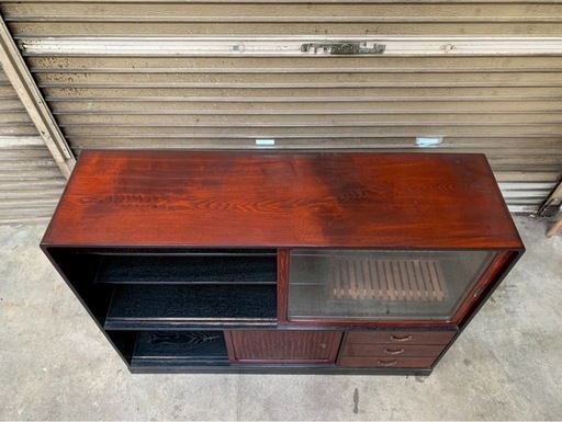 倉庫保管品〗 中古 茶箪笥 サイドボード 飾り棚 茶たんす 食器棚