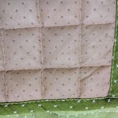 キルトラグ①グリーン　180cm×130cmの画像