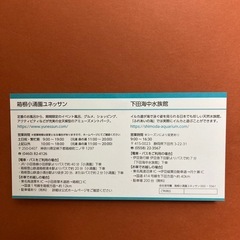 ①箱根ユネッサン招待券2枚(４人分)の画像