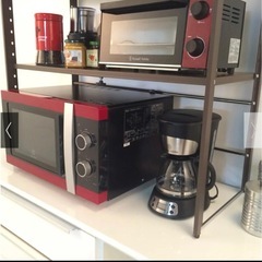 ディノス キッチン収納ラック2段 ダークブラウン 美品の画像