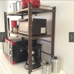 ディノス キッチン収納ラック2段 ダークブラウン 美品の画像