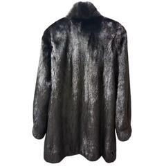 美品 SAGA MINK サガミンク 銀サガ 毛皮 ミンクコート 黒艶 柔らか リアルファーコートの画像