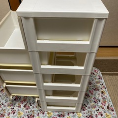 商談中！アイリスオーヤマ ワイドチェスト 5段  幅55×奥行41 アイボリー 美品　中古の画像