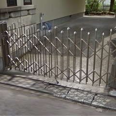 伸縮門扉 アコーディオン門扉 金属製　中古品の画像