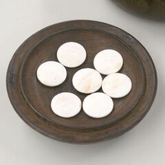 H 碁石 蛤白石 195個 那智黒石 178個 厚さ4～5mm位 栗碁笥付き 産地不明 札幌市 清田区 平岡の画像