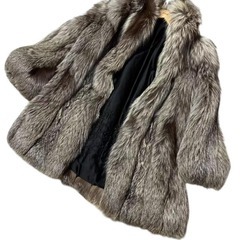 綺麗目　毛皮　シルバーフォックス　リアルファーコート　柔らか　ボリュウーム◎の画像