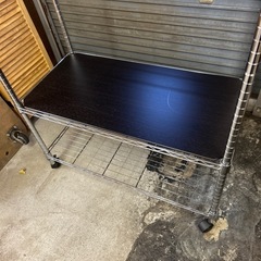 キャスター付 大型スチールラック ワードローブ の画像