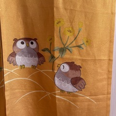 福来ろう(フクロウ)のかわいい暖簾の画像
