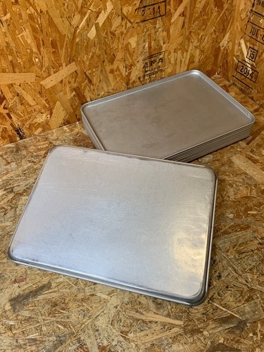 C(7762) 浅型 天板 10個 六取 バット 380×530×15mm 業務用 厨房 飲食店 店舗用 パン屋 製菓店 中古