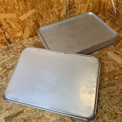 C(7762) 浅型 天板 10個 六取 バット 380×530×15mm 業務用 厨房 飲食店 店舗用 パン屋 製菓店 中古の画像