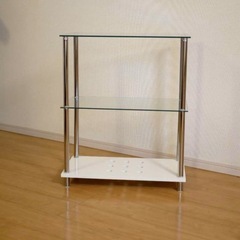 ガラス棚シェルフクリア3段ケースの画像