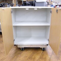 書庫 木製 収納棚 キャビネット 幅75.5×奥行39×高さ78cm オフィス用品 鍵付き 札幌市 厚別区の画像