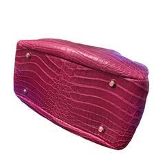 美品　日本製 JRA　ワニ革　クロコダイル　マットクロコ　バッグ　ピンクの画像