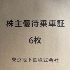 2026.6.30期限　6枚セット　東京メトロ　前線乗車券の画像