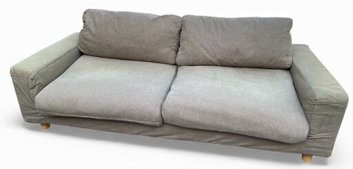 無印良品 フェザー ポケットコイル ソファ本体 生成り 綿麻 2.5