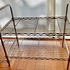 12/16本日終日対応可【2点セット！】小型スチールラック&アルミラック/棚(サイズは写真最後をご確認下さい)の画像