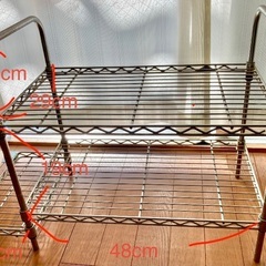 12/16本日終日対応可【2点セット！】小型スチールラック&アルミラック/棚(サイズは写真最後をご確認下さい)の画像