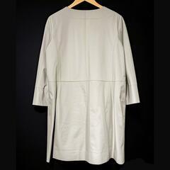 美品【KB fur】韓国製　ラム本革　羊革　柔らか　レザーコート　七分袖デザインの画像