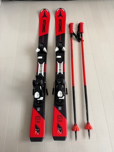 子供用110cmスキー板90cmスキーポールビンディングセットATOMIC