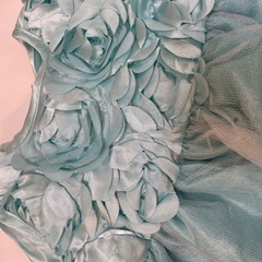 キッズドレス 水色 チュール フラワー12mの画像