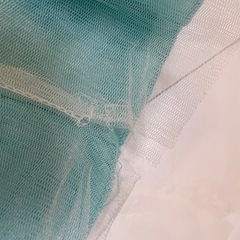 キッズドレス 水色 チュール フラワー12mの画像