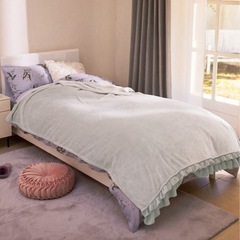 フリル付き毛布　シングル なめらかタッチ フリル の画像