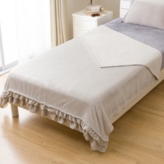 フリル付き毛布　シングル なめらかタッチ フリル の画像
