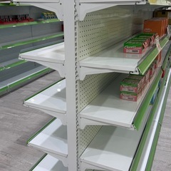 4連結両面棚  スーパー棚 コンビニ棚 スチールラックの画像