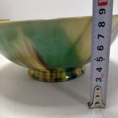 磁器三彩 盛り鉢 朱山作 共箱付き 大鉢 和食器 飾り鉢 料理鉢 美術工芸 陶磁器　251216-10Tの画像