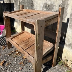 自作 商品棚  廃材利用 物販什器の画像