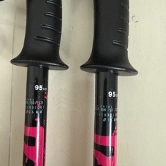 子供用　スキー板110cm、ストック95cm.ビンディングセット の画像