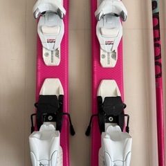 子供用　スキー板110cm、ストック95cm.ビンディングセット の画像