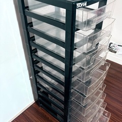 書類ケース、オフィスチェスト　引き出し10段　中古の画像